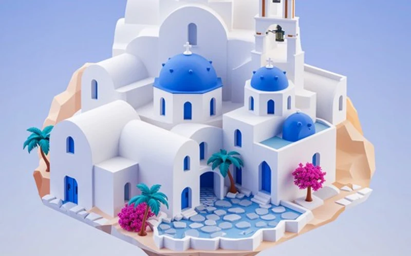 Mykonos Island Voxels